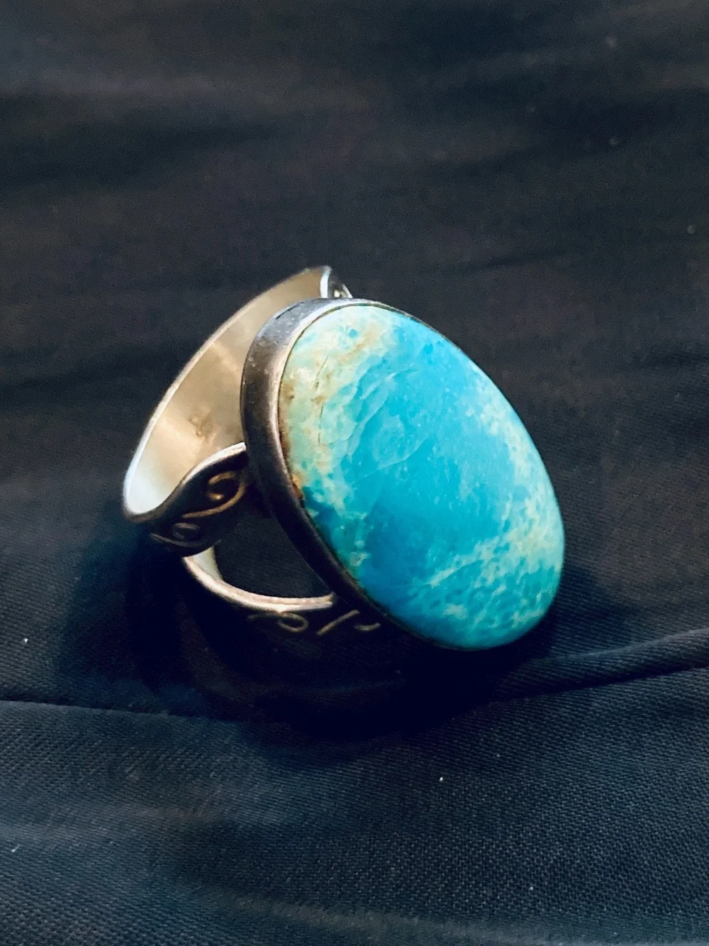 Jay King DTR Sterling Silver 925 Oval Kingman Turquoise Statement Ring